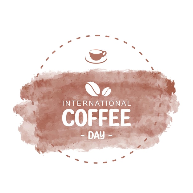 Dia internacional do café com pincel ao fundo