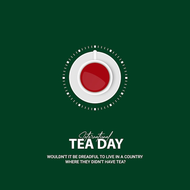 Dia internacional do chá xícara de chá fundo verde vetor grátis