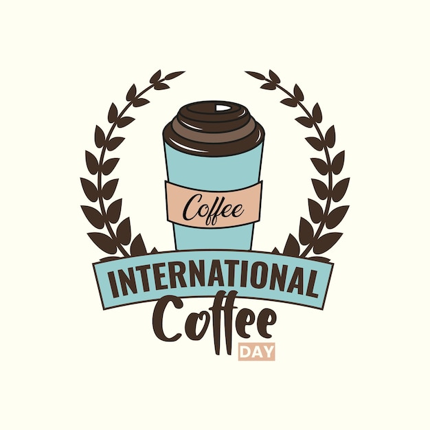 Dia internacional do design do café, logotipo do café