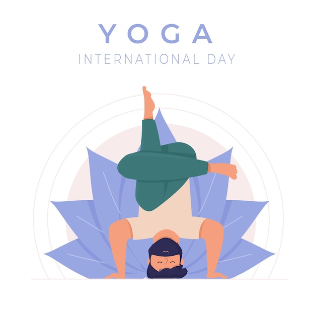 Dia internacional do design plano de yoga