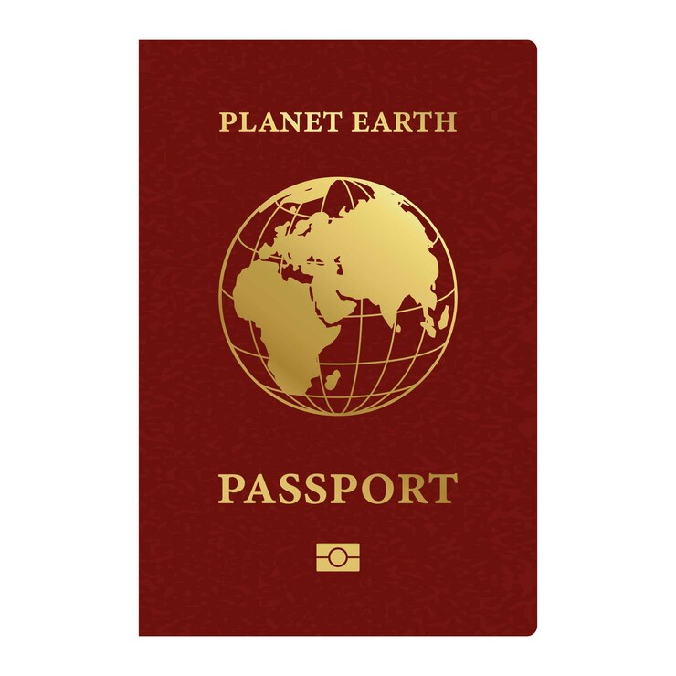 Vetor dia internacional do migrante 18 de dezembro pessoas que se mudaram para viver em outro país refugiado político passaporte estrangeiro com a inscrição planeta terra cidadão do mundo ilustração vetorial
