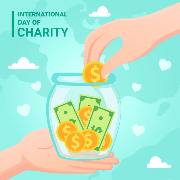 Dia internacional do modelo de design de plano de fundo de caridade
