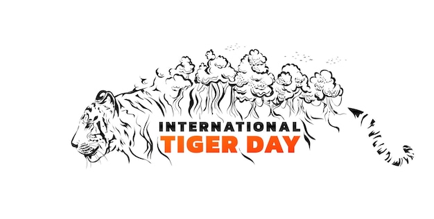 Vetor dia internacional do tigre 29 de julho