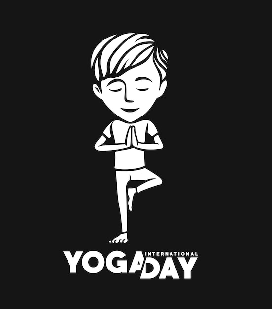 Dia internacional do yoga 21 de junho ilustração vetorial