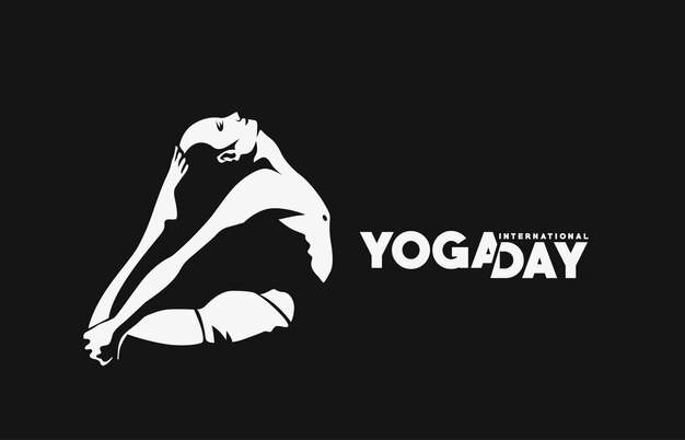 Dia internacional do yoga, 21 de junho, jovem medita ilustração vetorial de banner de anúncio de postagem abstrata