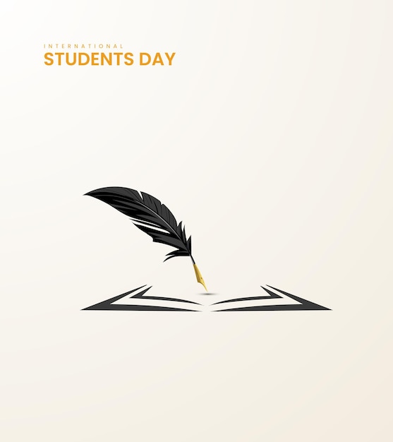 Vetor dia internacional dos estudantes caneta de estudante dia mundial dos estudante cartaz 3d ilustração