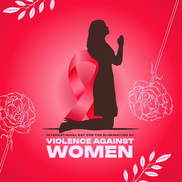 Dia Internacional para a Eliminação da Violência contra as Mulheres Modelo de Banner de Postagem em Mídias Sociais