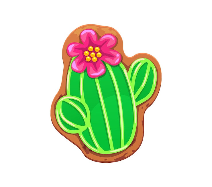 Vetor dia mexicano das férias mortas biscoito de flor de cacto