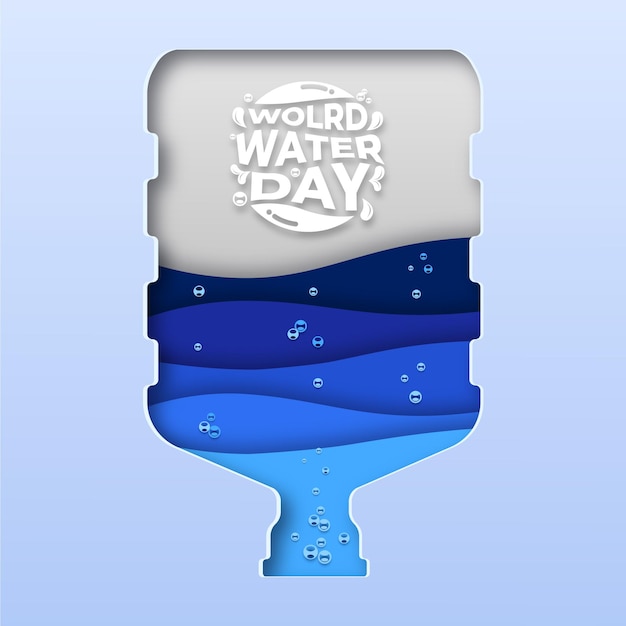 Dia Mundial da Água com Corte de Papel