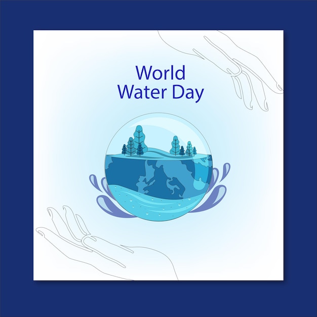Vetor dia mundial da água mídia social post dia da água mídia social post design reconhecendo o dia mundial da água