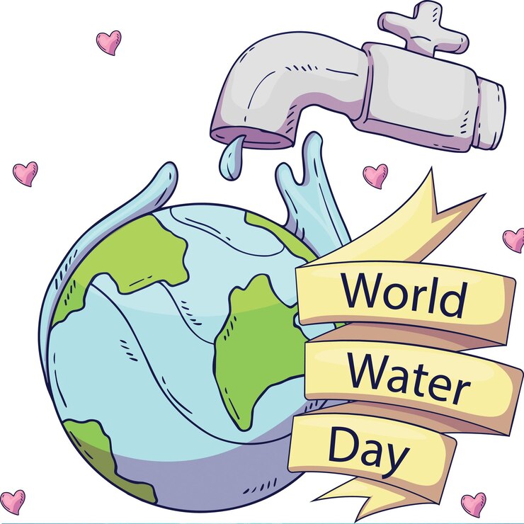 Vetor dia mundial da água proteger o nosso planeta poupar água mundo selvagem poupar águia