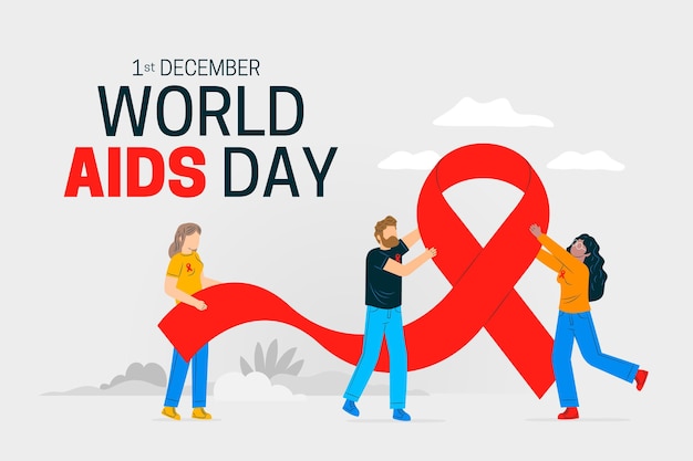 Dia mundial da aids do flat design