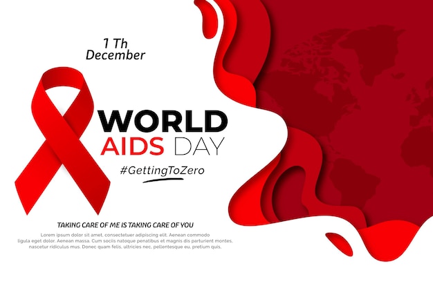 Vetor dia mundial da aids em estilo jornal