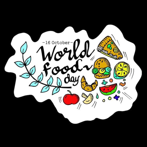 Vetor dia mundial da alimentação, cartaz e faixa, 16 de outubro