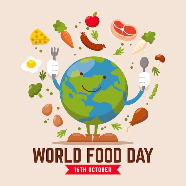 Vetor dia mundial da comida desenhado à mão