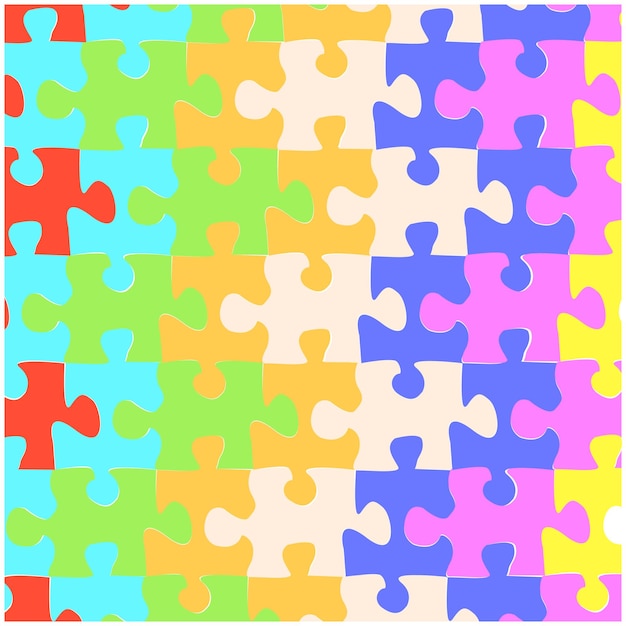 Dia mundial da conscientização do autismo, 2 de abril, quebra-cabeças coloridos, ilustração vetorial médica, símbolo do autismo