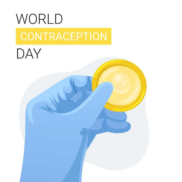 Dia mundial da contracepção, conceito de ilustração vetorial médica de prevenção contraceptiva