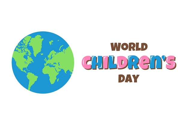 Vetor dia mundial da criança feliz conceito de feriado internacional modelo para cartaz de cartaz