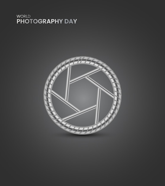 Dia mundial da fotografia dia da fotografia fotógrafo de lança de câmera criativa design para mídias sociais