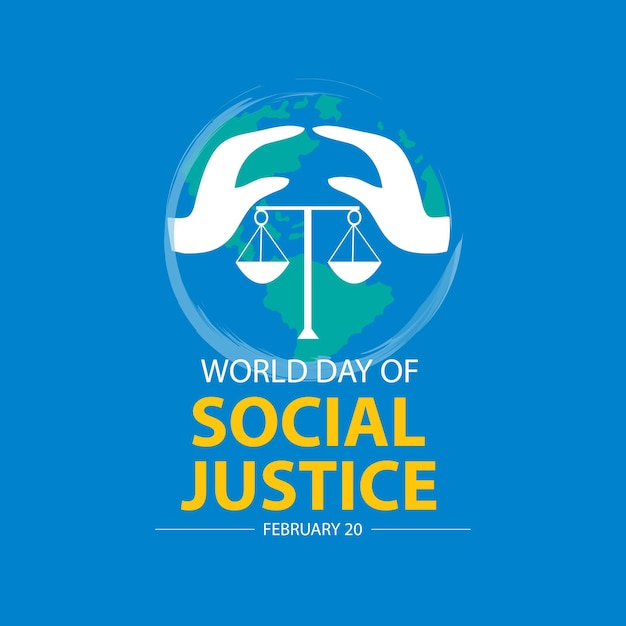 Vetor dia mundial da justiça social. 20 de fevereiro