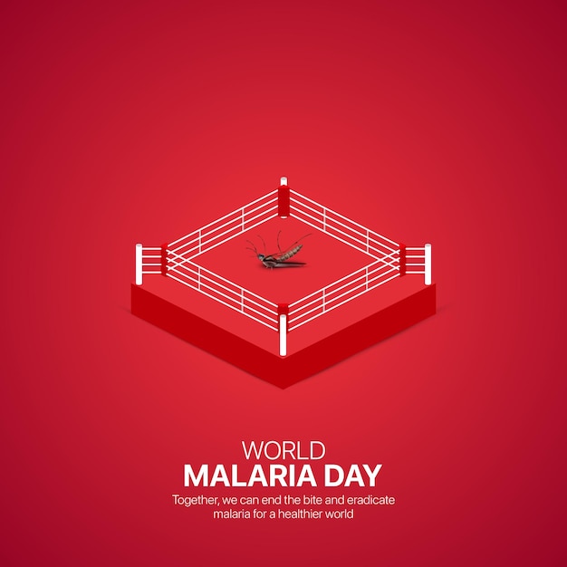 Vetor dia mundial da malária: anúncios criativos, design, 25 de abril, mídia social, cartazes, vetores, ilustrações 3d
