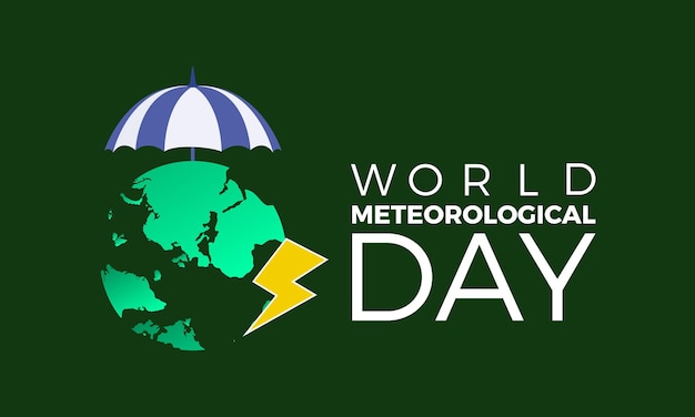 Dia mundial da meteorologia observado todos os anos em 23 de março poster de banner vetorial e projeto de modelo de mídia social