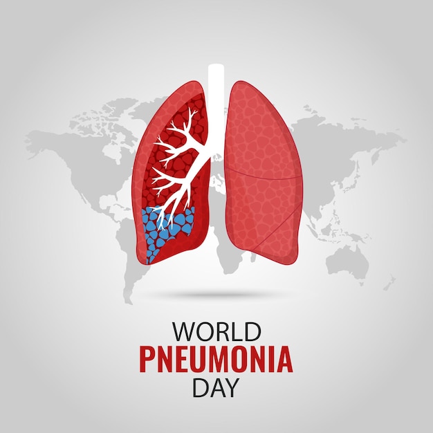 Dia mundial da pneumonia. bandeira