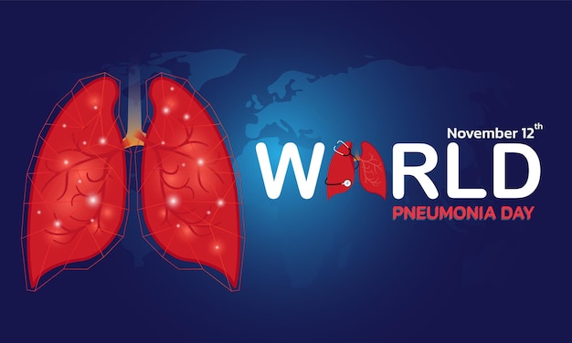 Dia mundial da pneumonia ilustração em vetor sobre o tema dia mundial da pneumonia