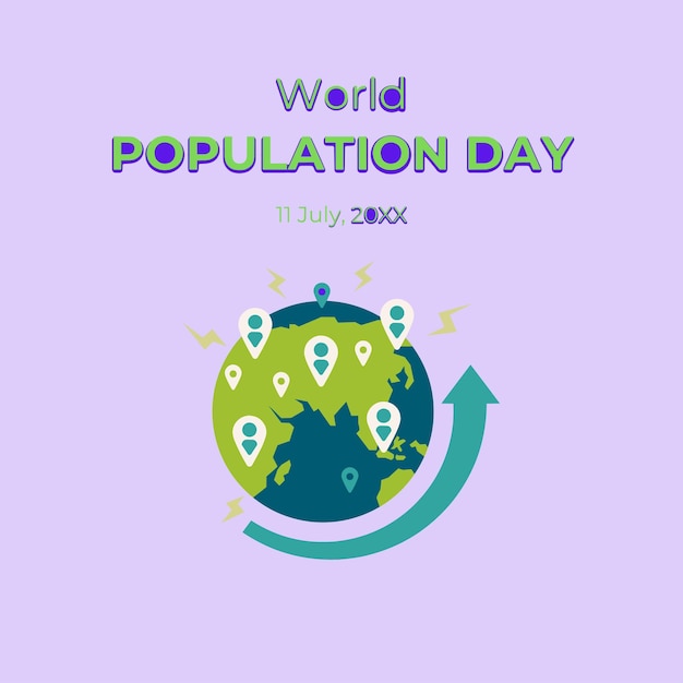 Dia Mundial da População Desenho de ilustração vetorial