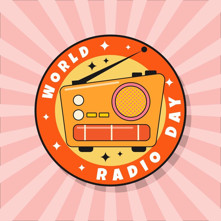 Vetor dia mundial da rádio design vetorial de estilo retro
