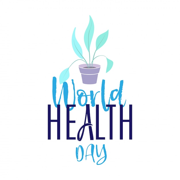 Dia mundial da saúde. cartaz de férias - design plano