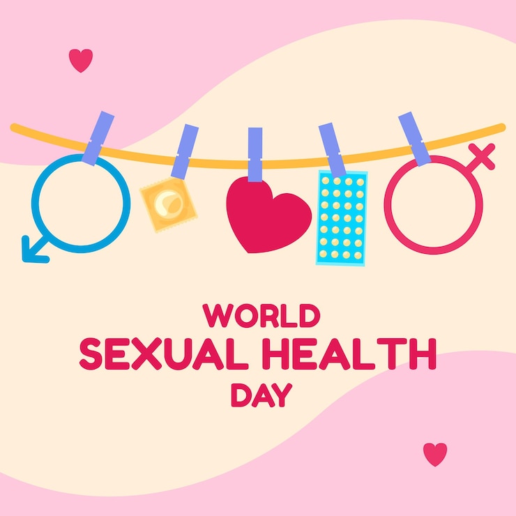 Vetor dia mundial da saúde sexual com sinais de gênero