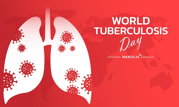 Vetor dia mundial da tuberculose 24 de março conceito de dia de solidariedade médica ilustração vetorial