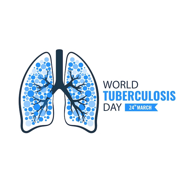 Dia mundial da tuberculose. bandeira de saúde