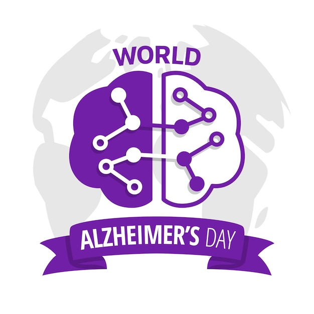 Dia Mundial de Alzheimer Concept Design Ilustração de conscientização de Alzheimer