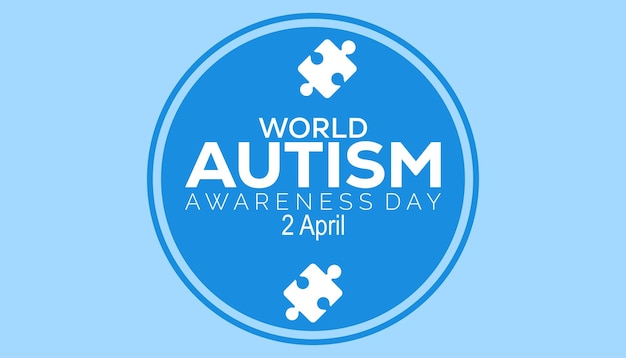 Dia mundial de conscientização sobre o autismo, observado todos os anos em abril, cartaz de férias e vetor de fundo