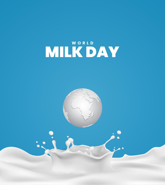 Vetor dia mundial do leite dia do leite design criativo dia das mídias sociais post design