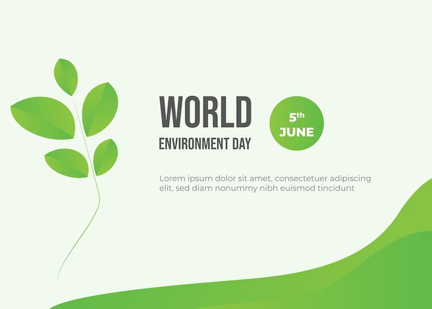 Dia mundial do meio ambiente 5 de junho banner vetorial