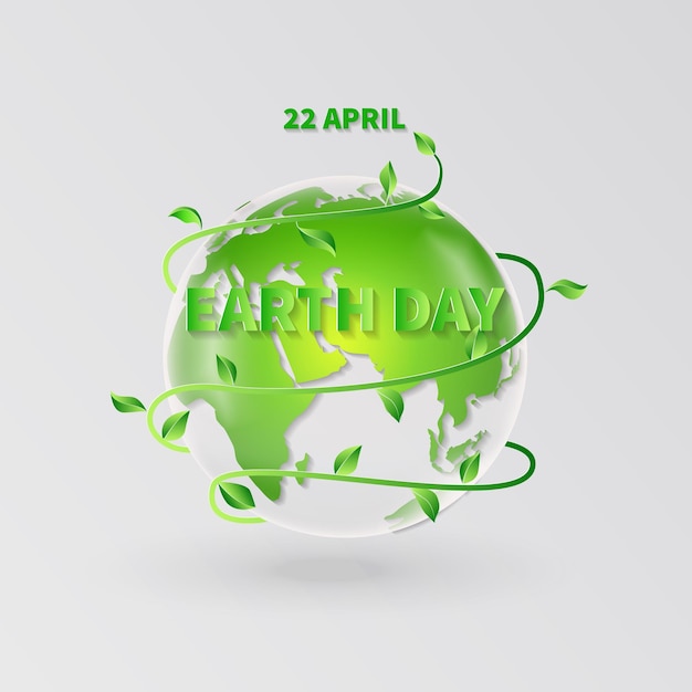 Dia Mundial do Meio Ambiente e da Terra Conceito de corte de papel 3d vetor