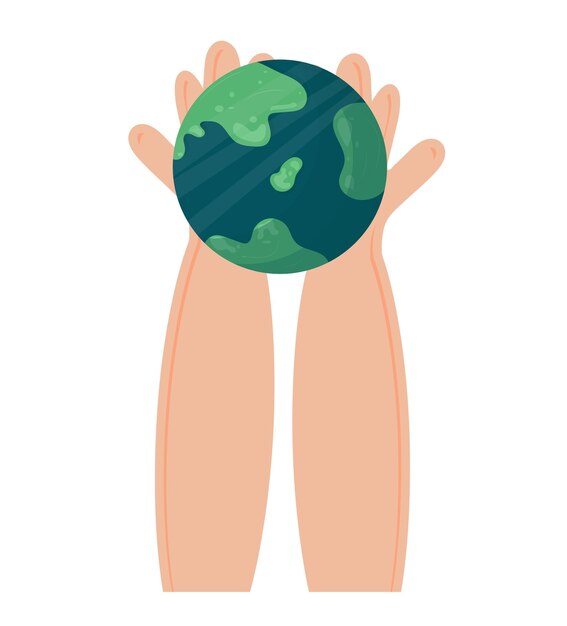 Dia mundial do meio ambiente o globo e as silhuetas das mãos dia internacional da mãe terra