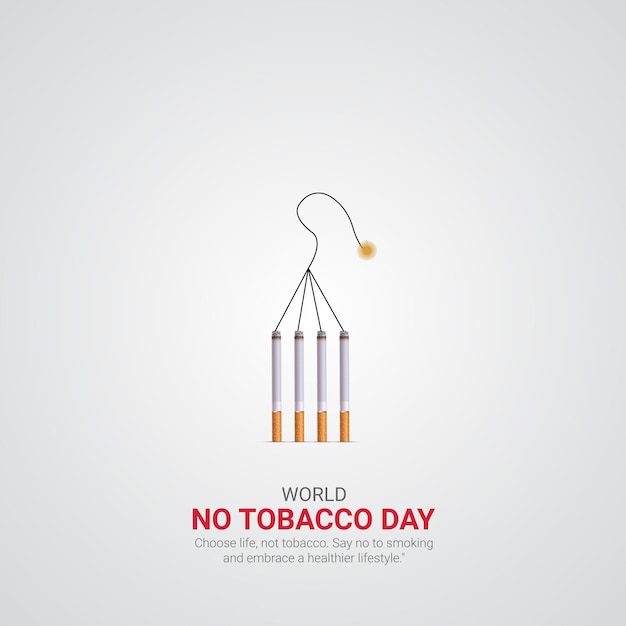 Dia mundial do não tabaco (world no tobacco day) - 31 de maio - ilustração 3d vetorial