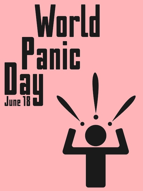 Vetor dia mundial do pânico 18 de junho estresse background do conceito de feriado