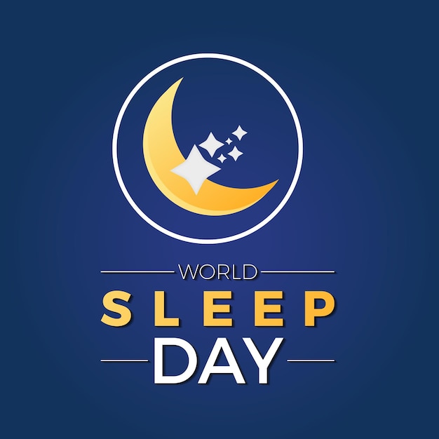 Dia mundial do sono observado todos os anos em 15 de março conscientização médica de saúde vector banner flyer cartaz e modelo de mídia social