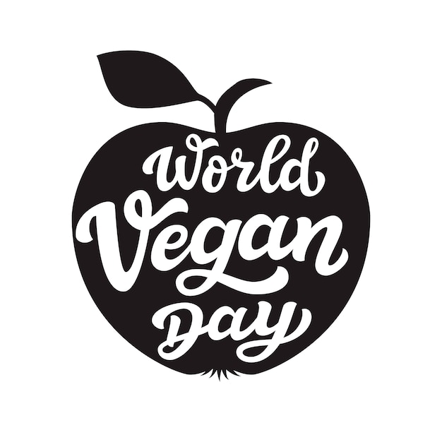 Dia mundial do vegan. rotulação do vetor