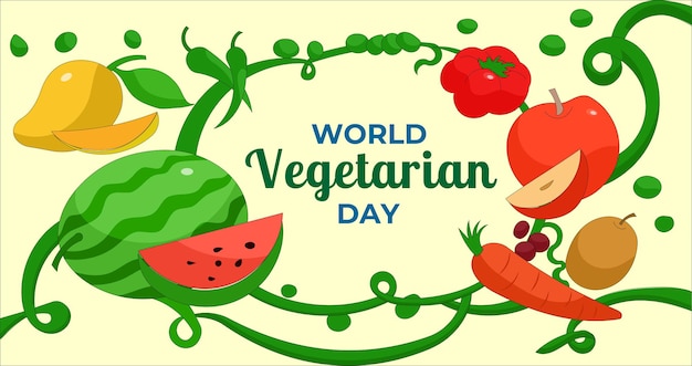 Vetor dia mundial do vegetariano