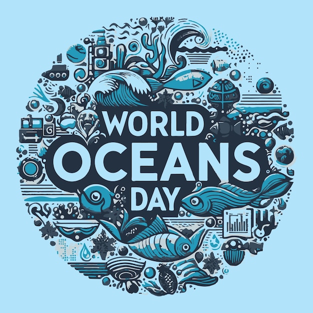 Dia Mundial dos Oceanos com um tema criativo