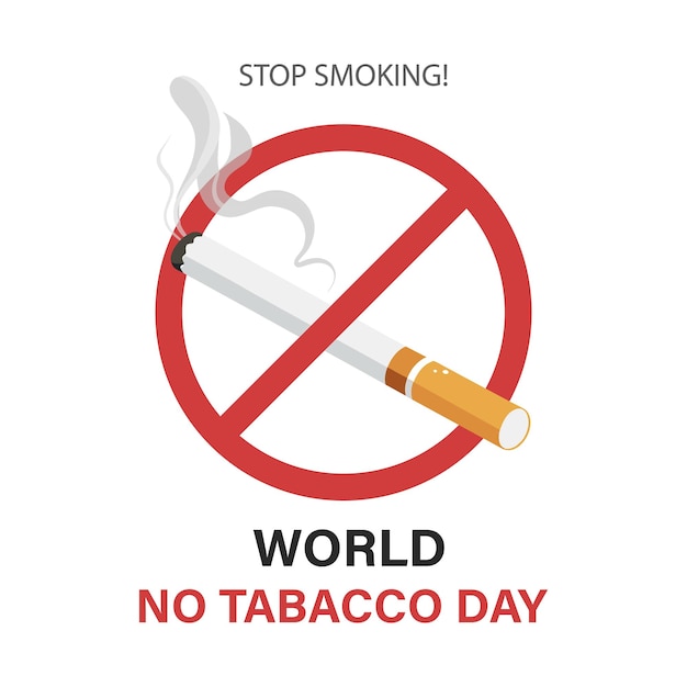 Dia Mundial Sem Tabaco sem tabaco proibição de tabagismo design para cartaz de banner de mídia social Parar de fumar