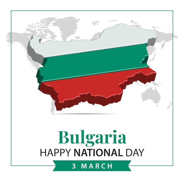 Vetor dia nacional da bulgária renderização 3d ilustração do dia nacional da bulgária com mapa 3d e cores da bandeira t