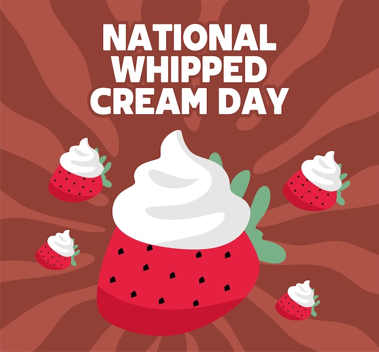 Vetor dia nacional do creme chato com creme delicioso