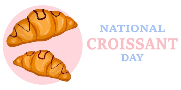 Vetor dia nacional do croissant, 30 de janeiro, banner, ilustração vetorial, cartaz de férias